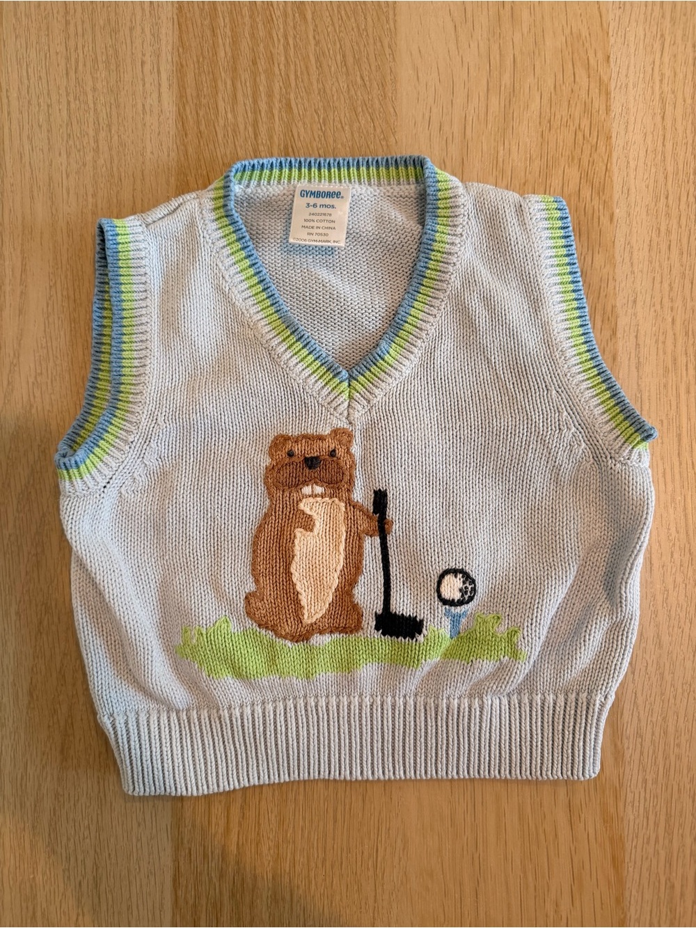 Gymboree Light Blue Gopher Golf Baby Sweater Vest - Caddyshack